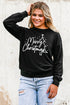 Black Merry Christmas Tree Sketch Sweatshirt